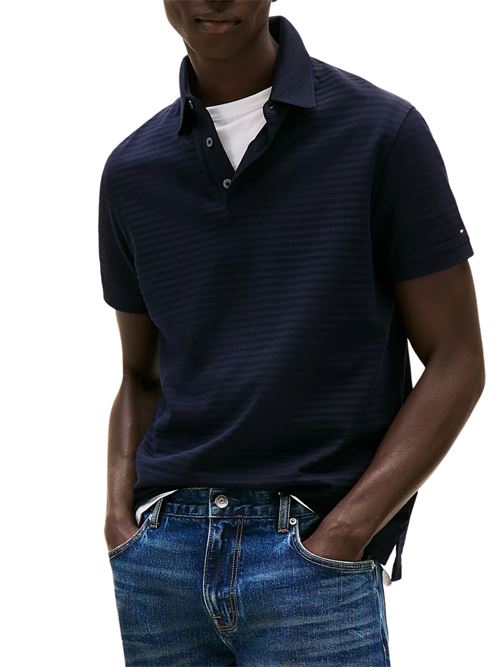Polo uomo blu in cotone Tommy Hilfiger | MW0MW38743DW5